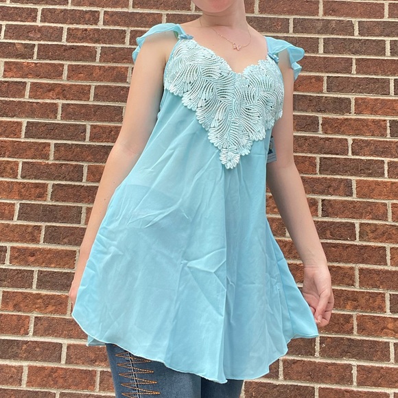 Vintage pastel blue heart slip - Picture 8 of 14